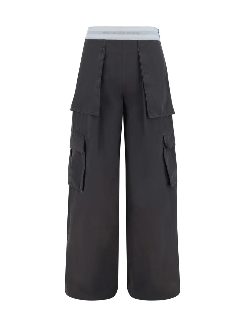 Alexander Wang wide-leg cargo pants with white logo waistband